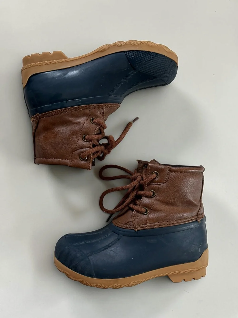 SPERRY VGUC Classic Navy Waterproof Genuine Leather Duck Boots